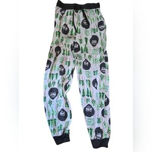 Bob Ross Happy Little Tree Drawstring Waist Cuffed Ankle Jogger/Lounge Pants S